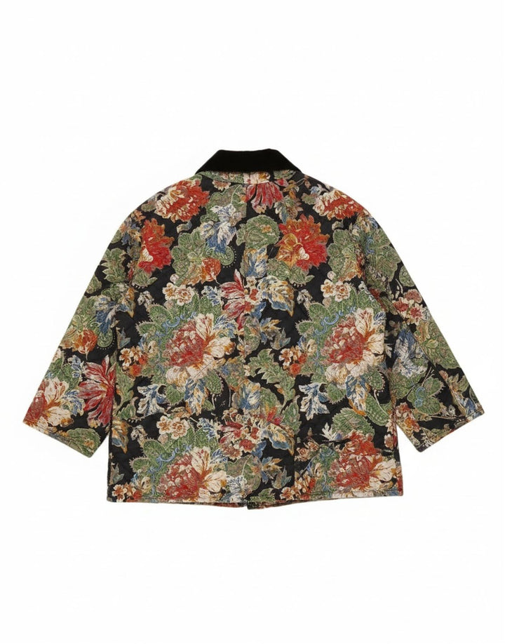 Женская стеганая куртка Damart EU 46/48 XL, разноцветный полиэстер с цветочным принтом