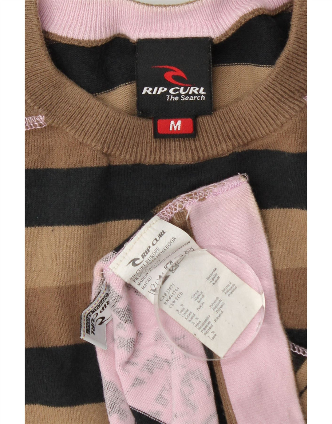Мужской топ с рисунком Rip Curl, хлопок с длинными рукавами, средний коричневый полосатый цвет