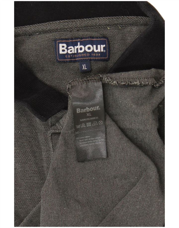 Мужская рубашка-поло Barbour XL, серая, хлопок