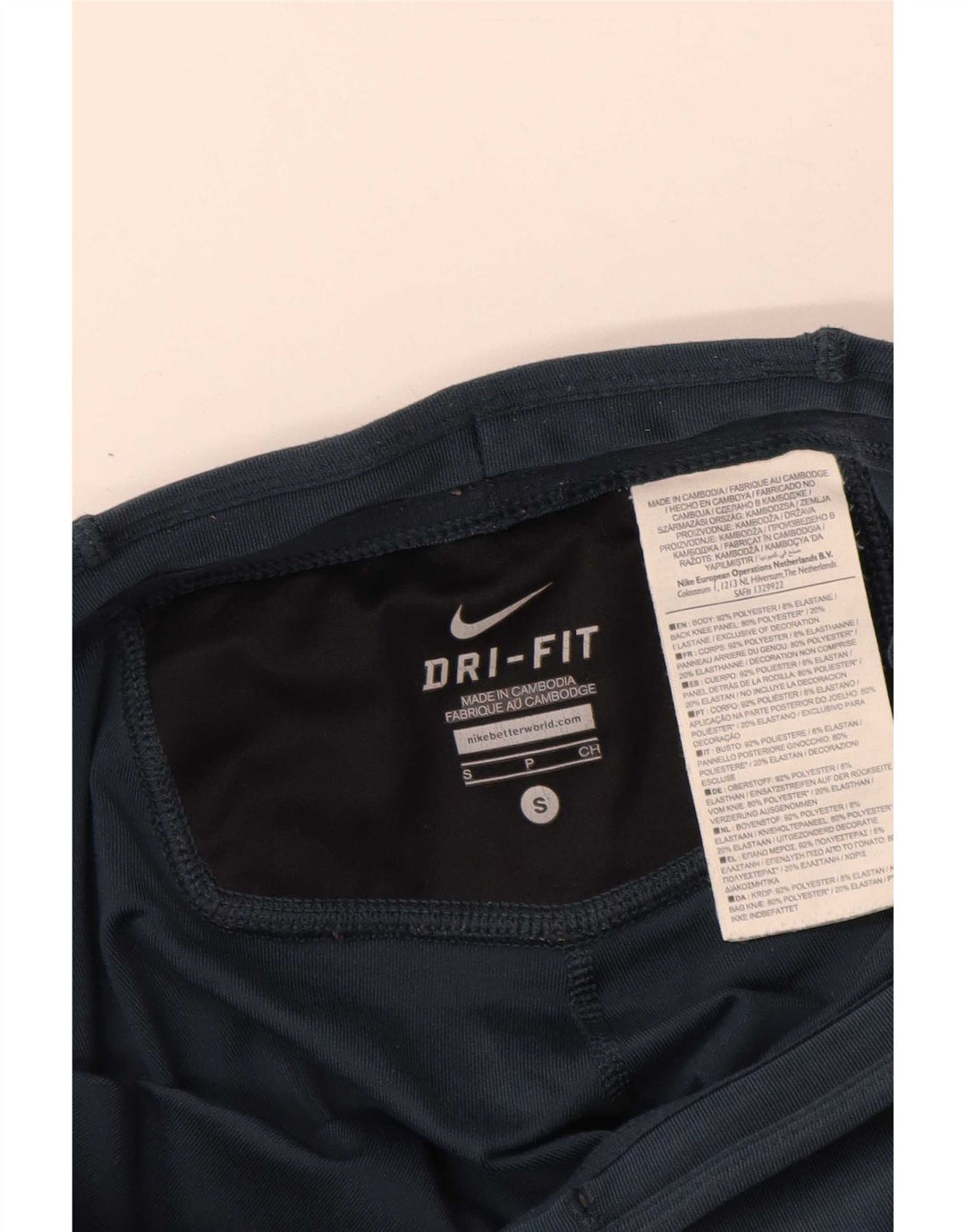 Женские леггинсы Nike Dri Fit UK 8, маленькие темно-синие, полиэстер с геометрическим рисунком