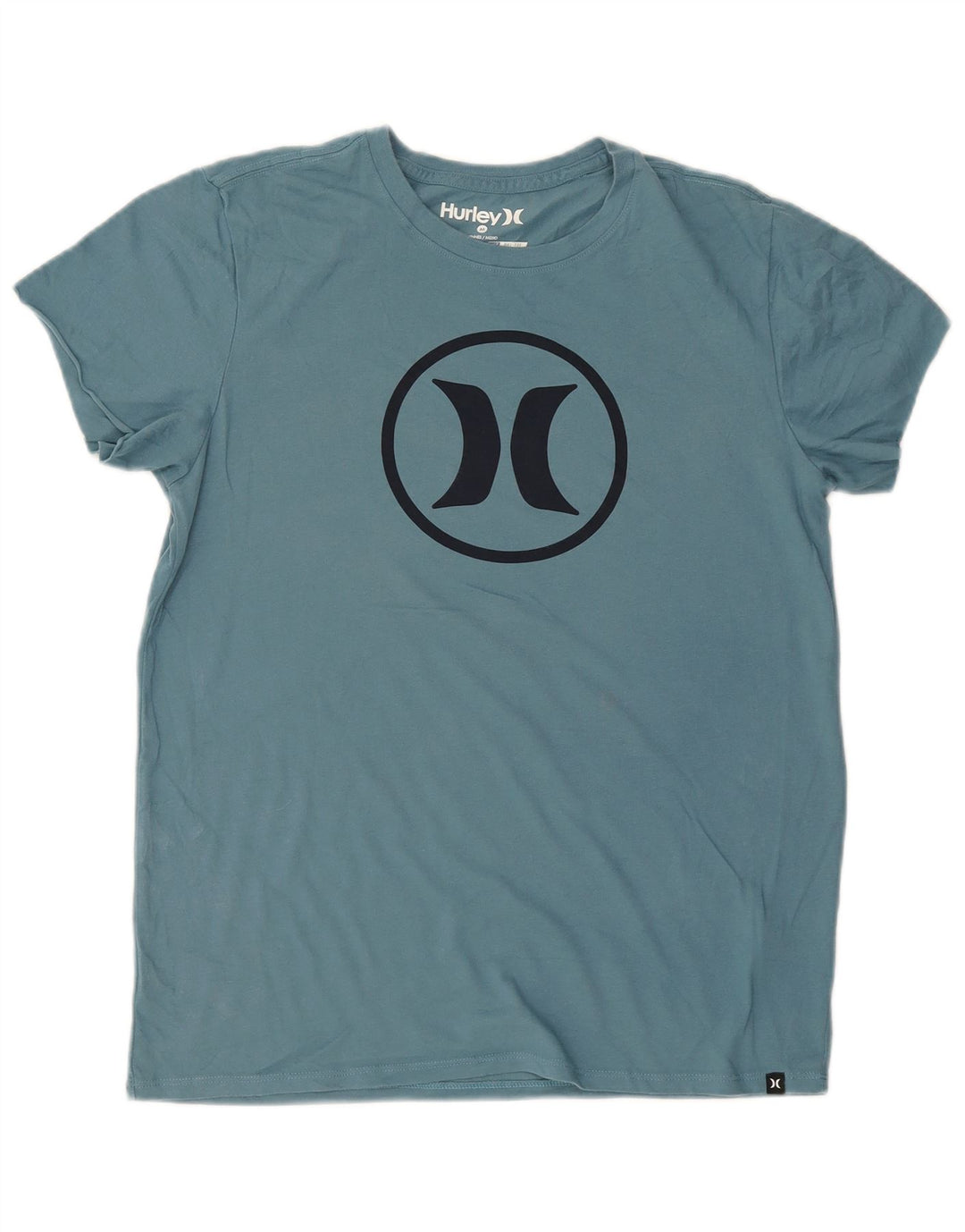 Мужская футболка Hurley Dri Fit с графическим рисунком, хлопковый топ среднего синего цвета