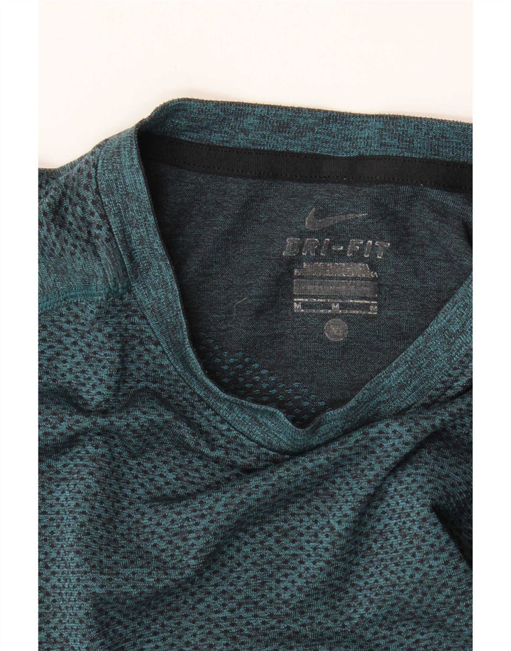 Мужская футболка Nike Dri Fit среднего размера, темно-синяя, в крапинку
