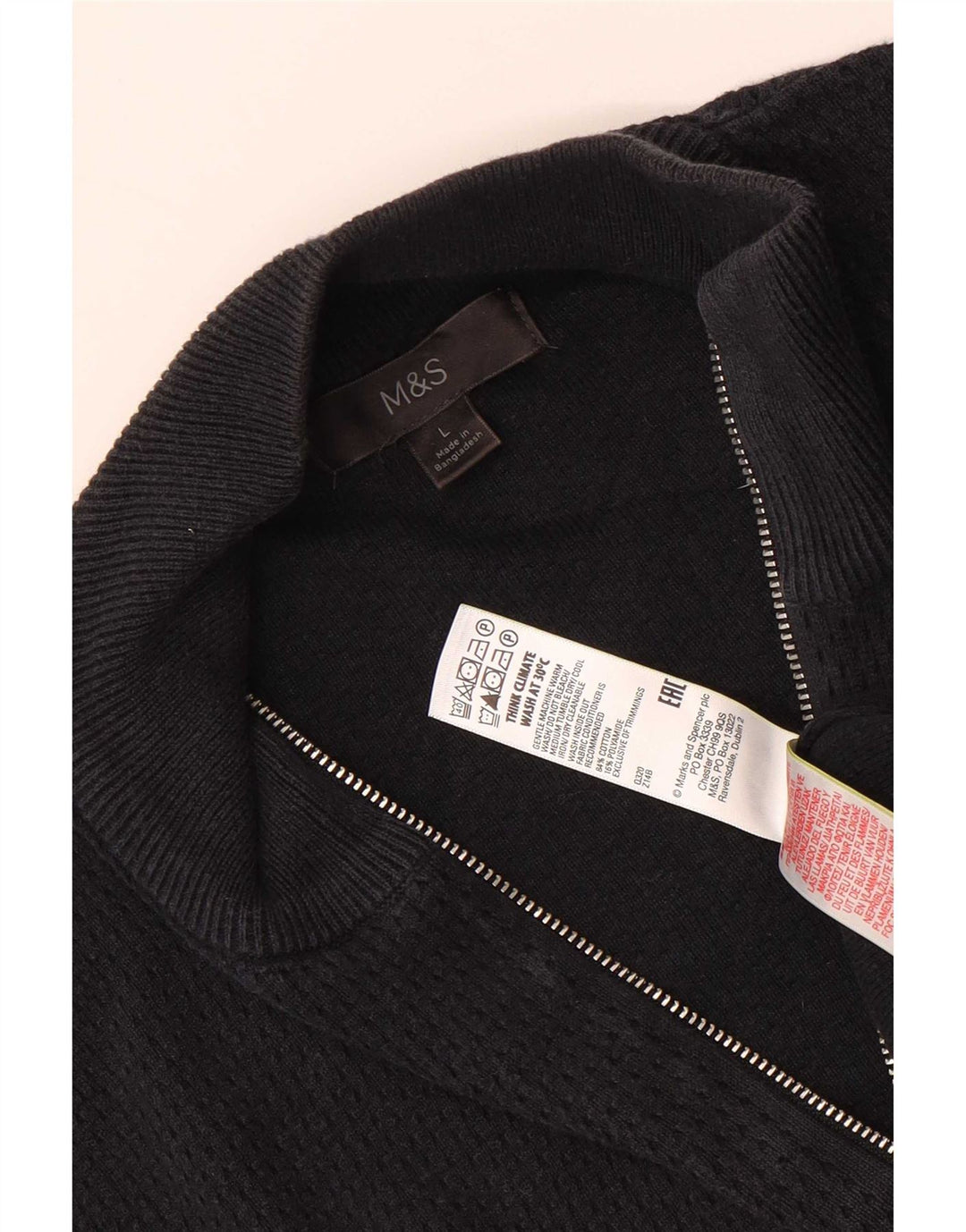 Мужской кардиган Marks & Spencer, большой черный хлопковый свитер