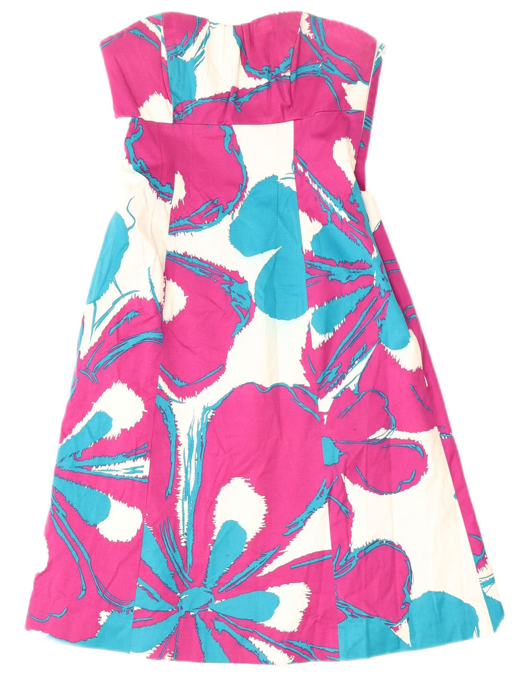 Женское платье без бретелек Coast UK 8, маленькое розовое хлопковое платье с цветочным принтом