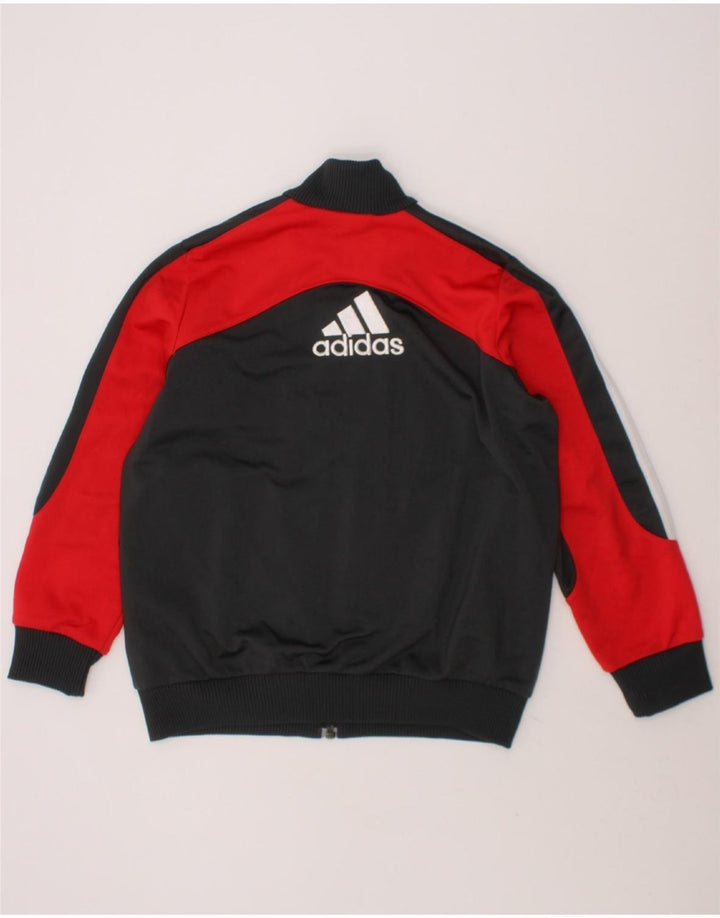 ADIDAS Boys Graphic Tracksuit Top Jacket 5-6 Years Black Colourblock Vintage Adidas and Second-Hand Adidas from Messina Hembry 