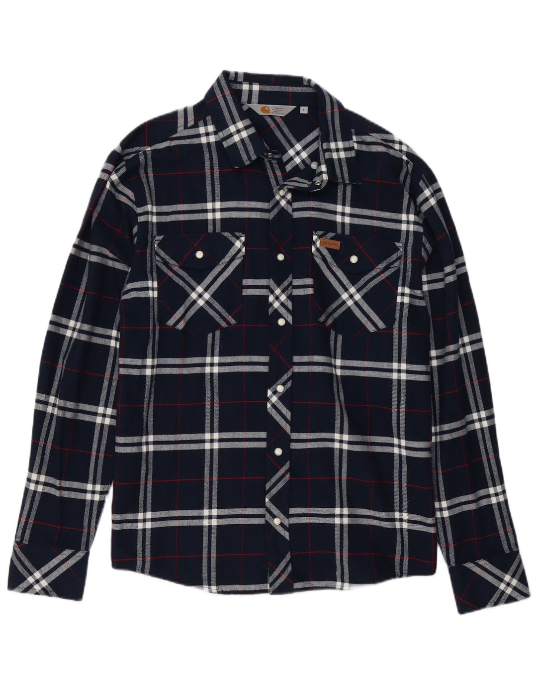 Мужская фланелевая рубашка Carhartt, большая темно-синяя клетка, хлопок