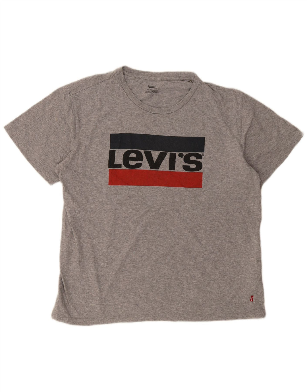 Мужская футболка с рисунком Levi's, большой серый хлопок с крапинками