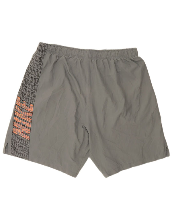 Мужские спортивные шорты Nike Dri Fit с графическим рисунком 2XL, полиэстер серого цвета в полоску