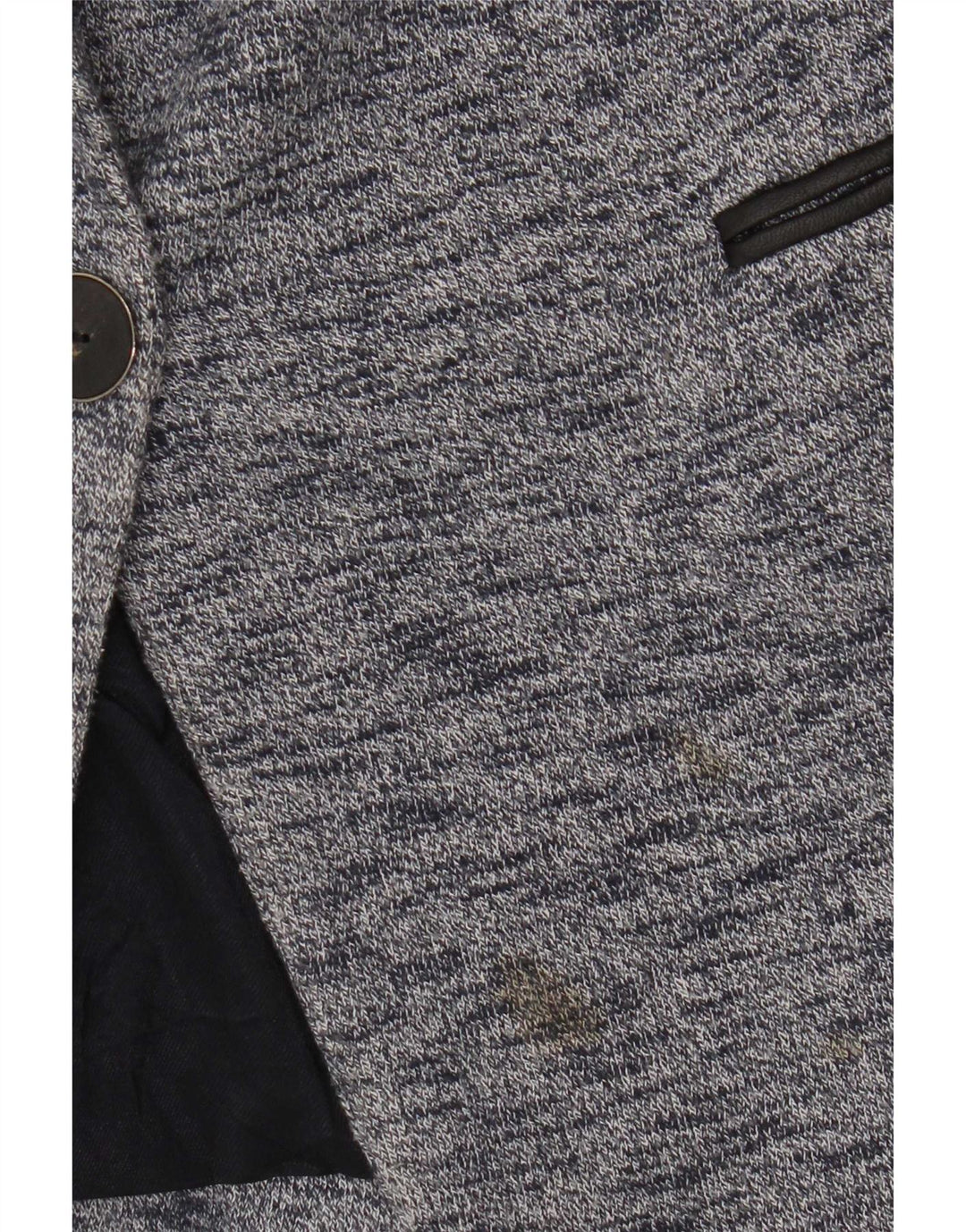Женский пиджак на 1 пуговице Zara UK 6 XS, синий хлопок с крапинками