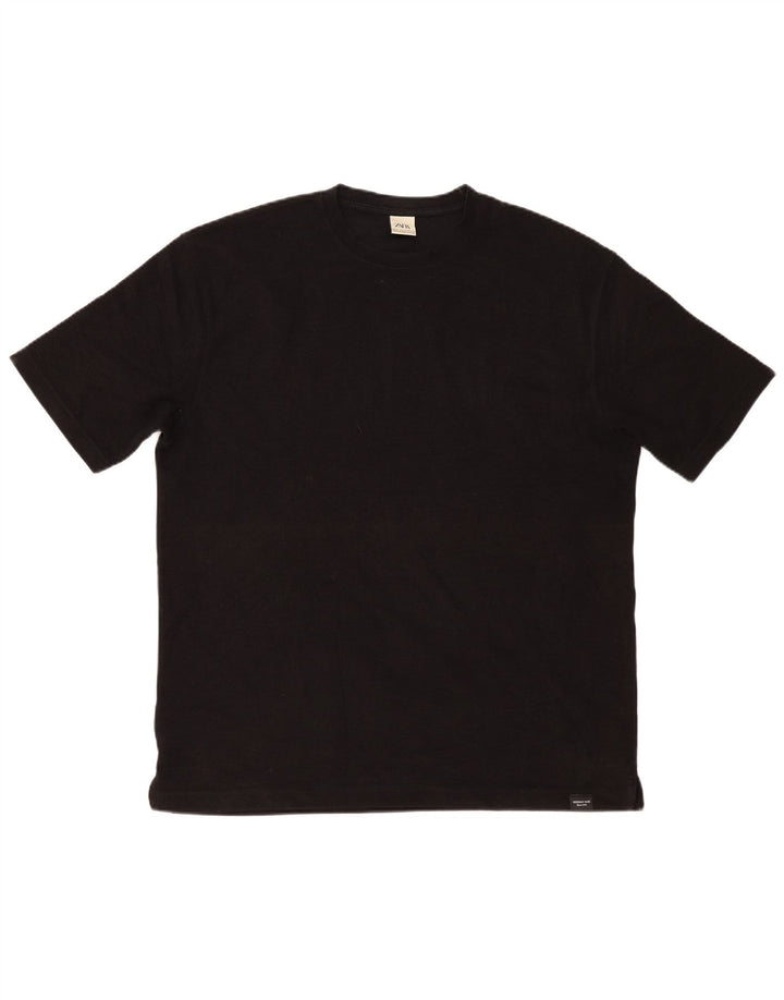 Мужская футболка Zara Top XL, черный хлопок