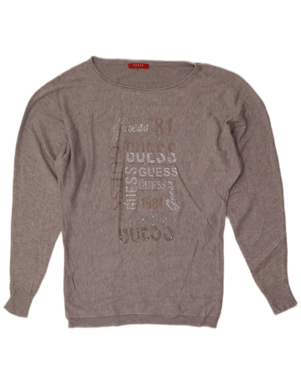 Женский джемпер с вырезом «лодочка» Guess UK 6 XS, серый вискоза