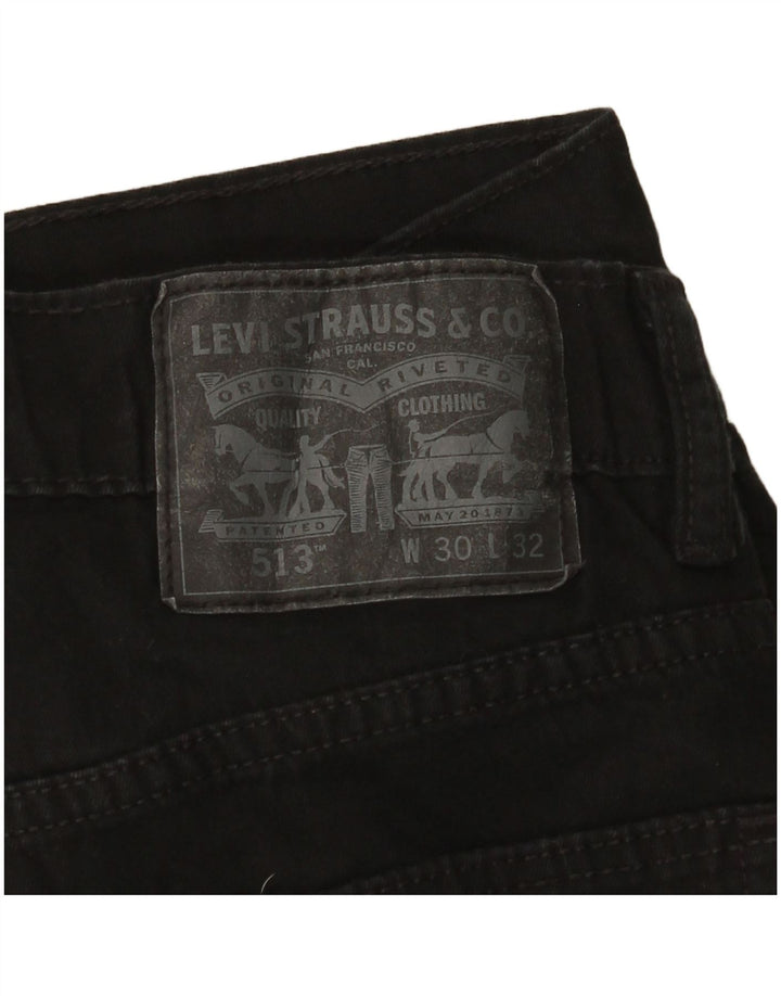 Женские узкие прямые джинсы Levi's 513 W30 L32, черный хлопок