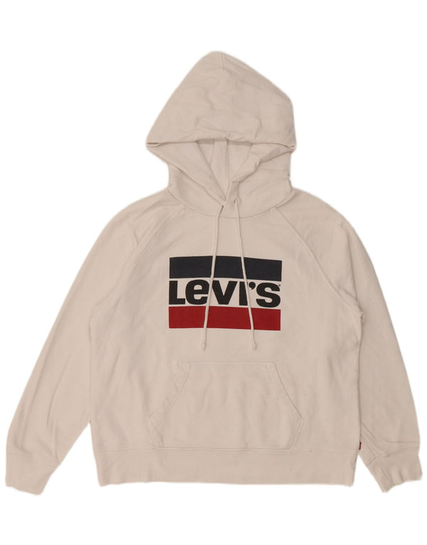 Женский джемпер с капюшоном LEVI'S Graphic UK 14, средний белый хлопок