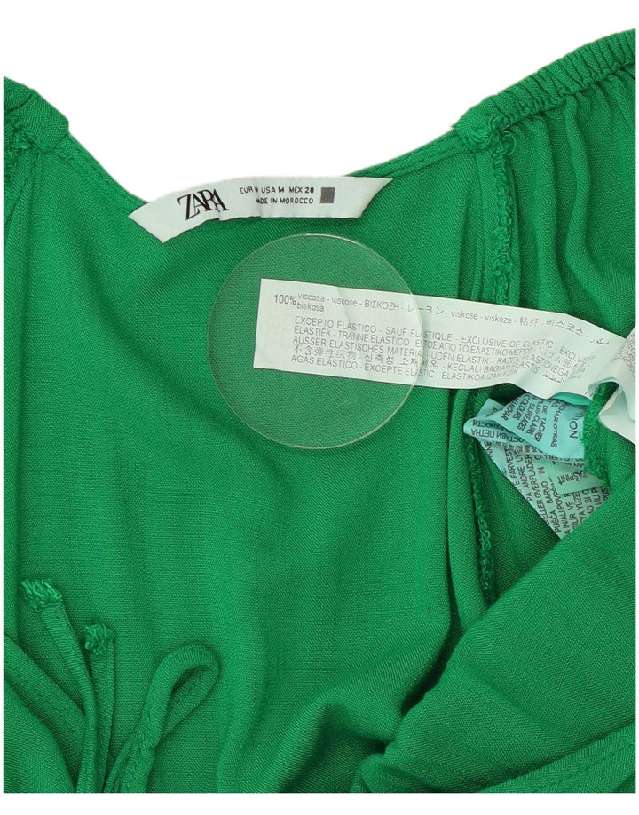 Женский комбинезон с рукавами 3/4 Zara UK 14, средний зеленый вискоза