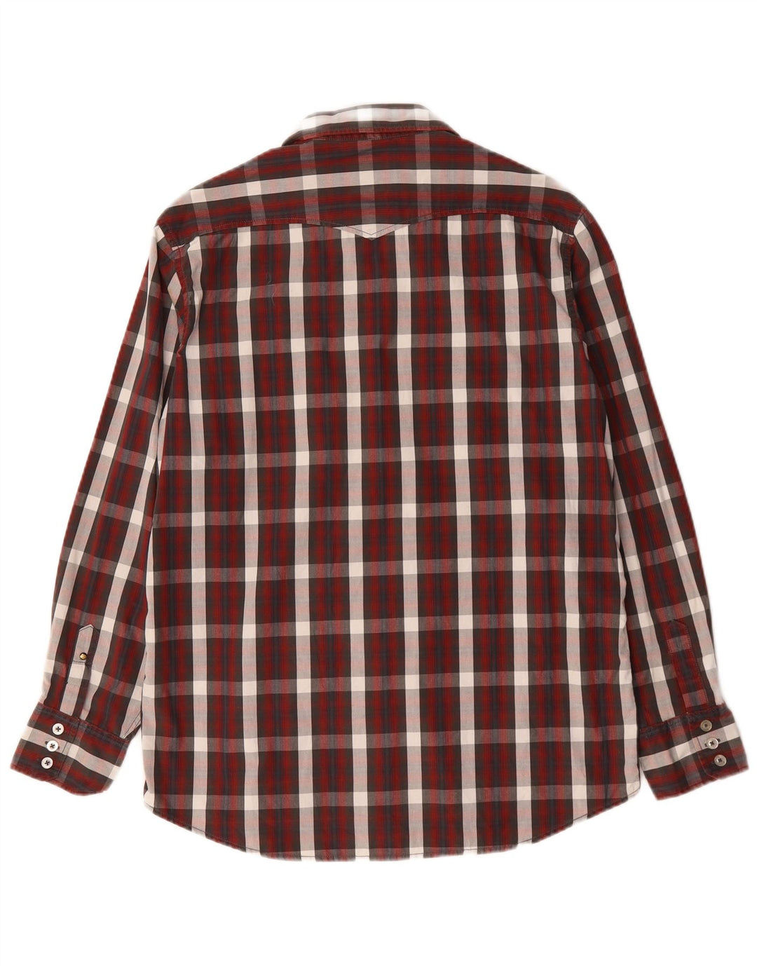 Мужская рубашка Jack & Jones в крупную бордовую клетку из хлопка
