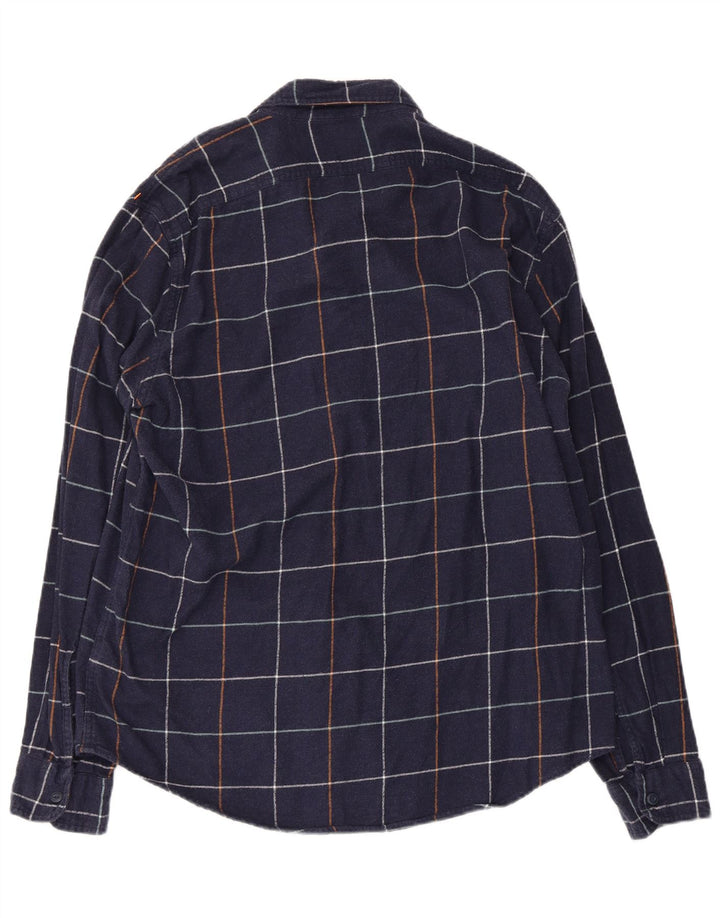 Мужская фланелевая рубашка J. Crew, большой размер, темно-синяя клетка, хлопок