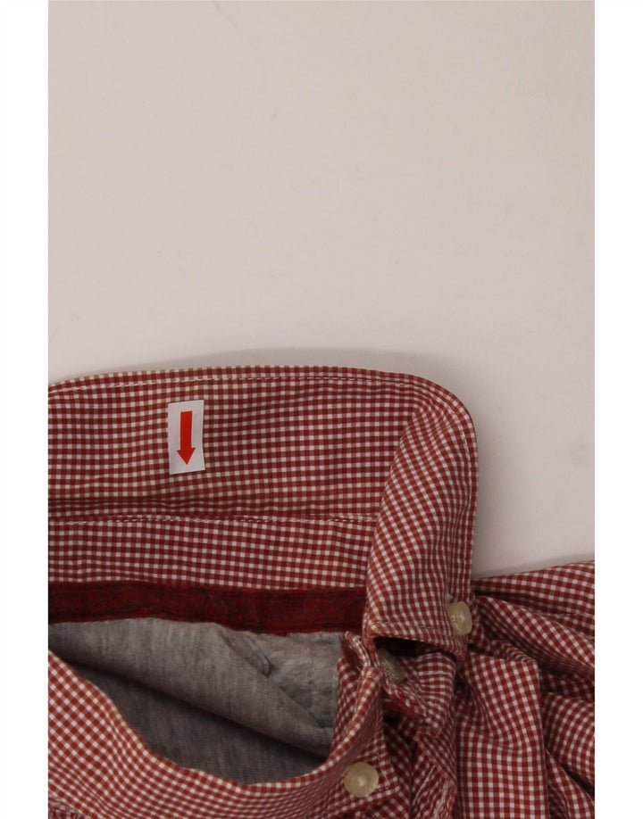 SUPERDRY Мужская рубашка XL из хлопка в красную клетку