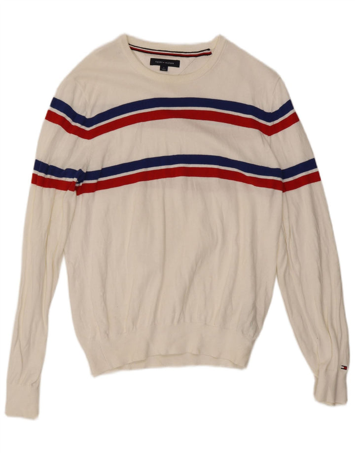 Мужской джемпер с круглым вырезом Tommy Hilfiger, средний белый с цветными блоками