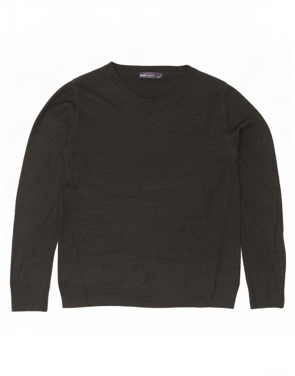 Marks & Spencer Womens Boat Neck Jumper Sweater UK 10 Small Grey Acrylic