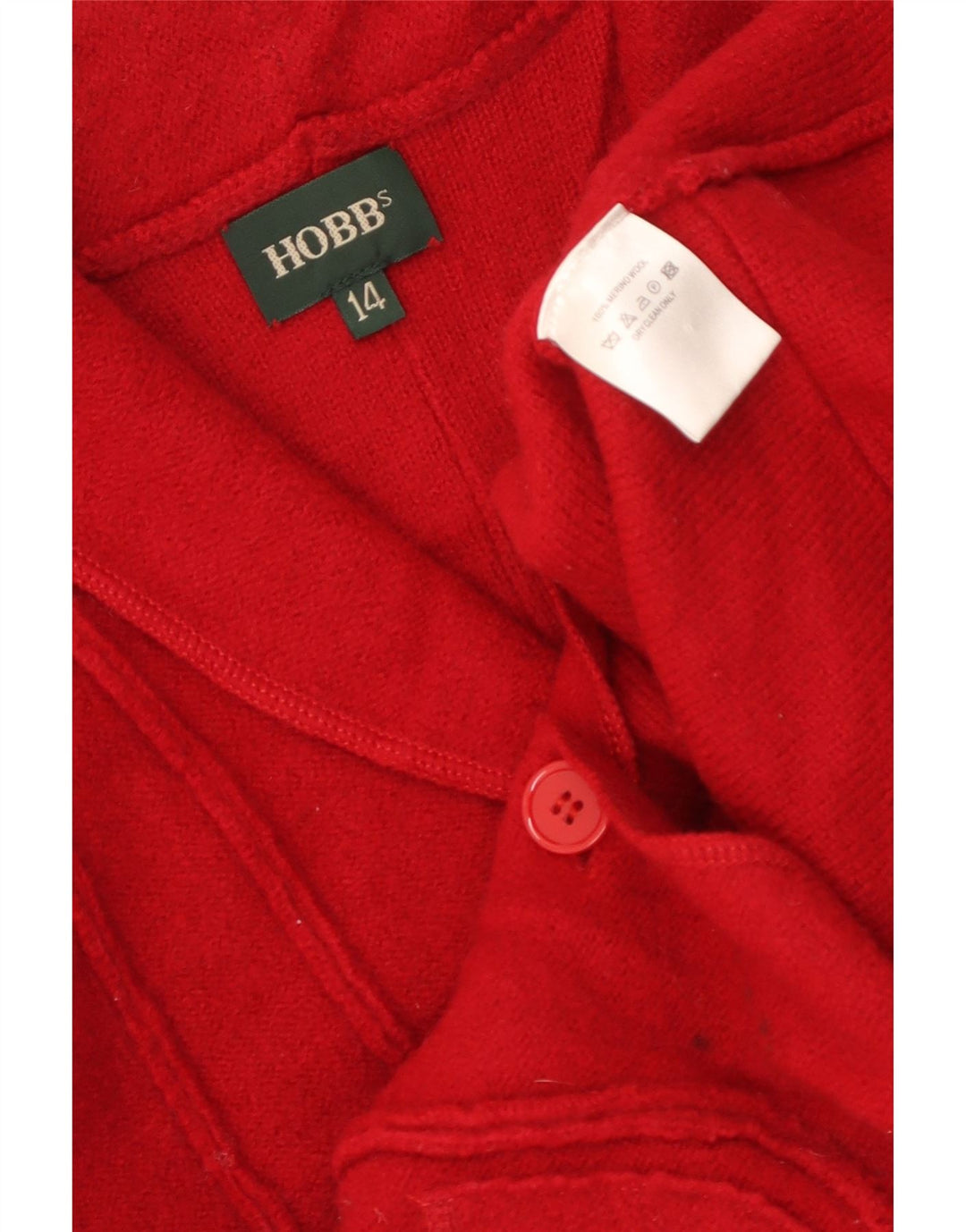 Женский кардиган Hobbs UK 14, средний красный из мериносовой шерсти