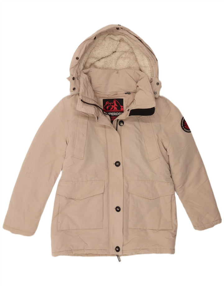 Женская парка Superdry с капюшоном UK 12, средний бежевый
