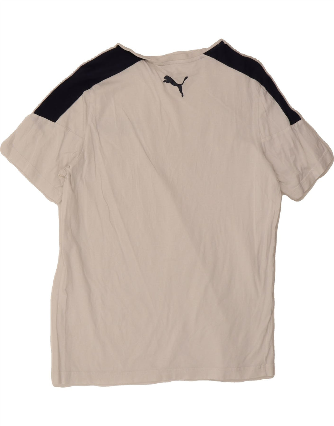 PUMA Mens Graphic T-Shirt Top Large White Colourblock Vintage Puma and Second-Hand Puma from Messina Hembry 