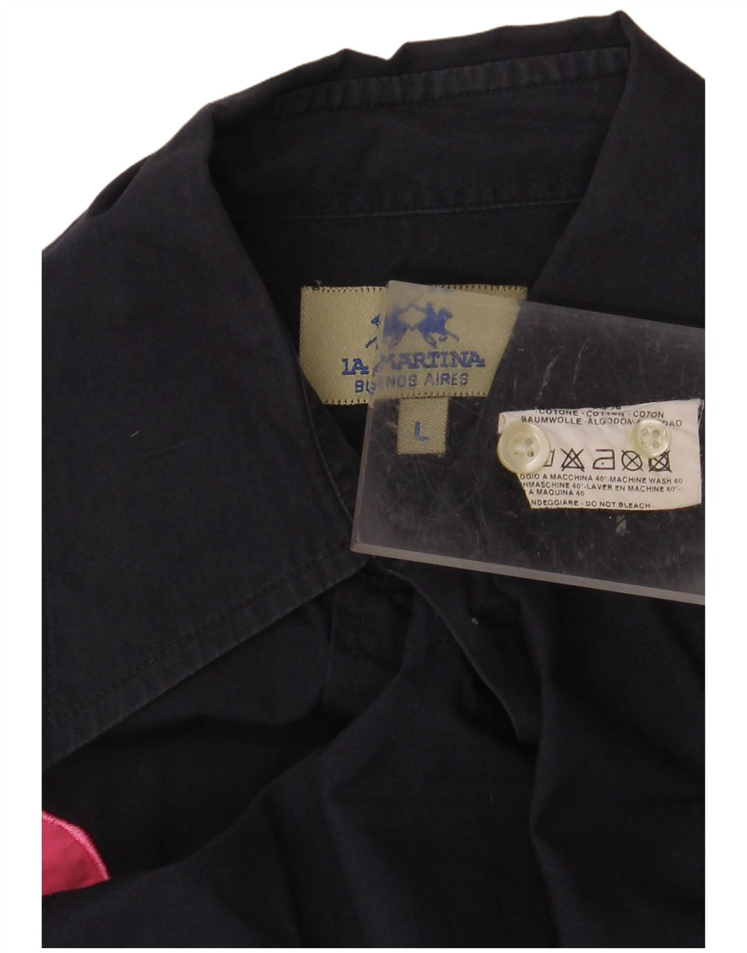 Женская рубашка с рисунком LA MARTINA UK 16, большой размер, темно-синий, хлопок