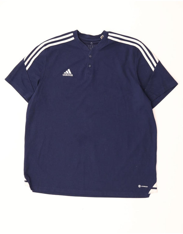 Мужская футболка Adidas Top 2XL Темно-синяя, хлопок