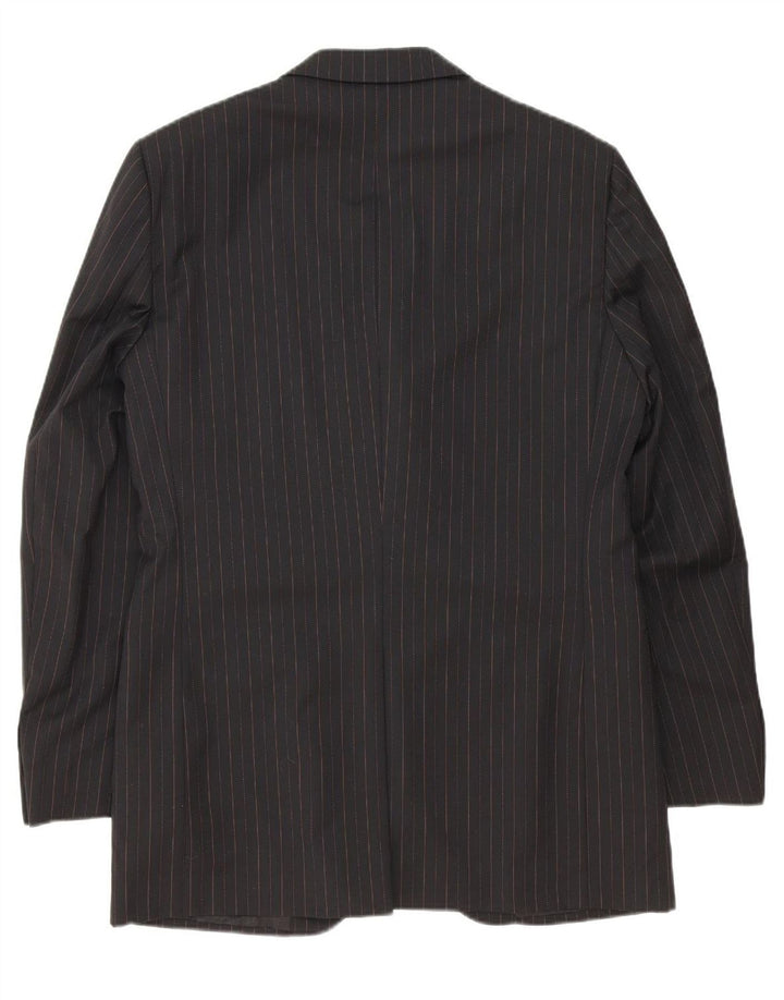 CARLO PIGNATELLI Mens 3 Button Blazer Jacket IT 50 Large Black Striped