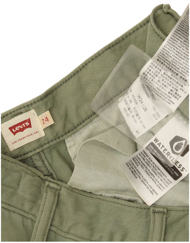 Женские прямые брюки карго Levi's W24 L28, зеленый хлопок