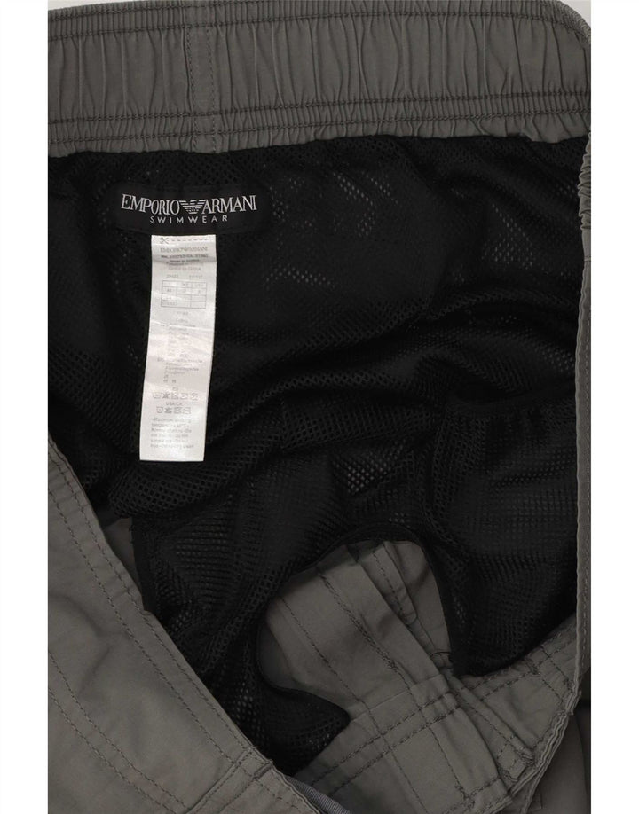 Мужские шорты для плавания Emporio Armani с рисунком, большие серые, полиэстер