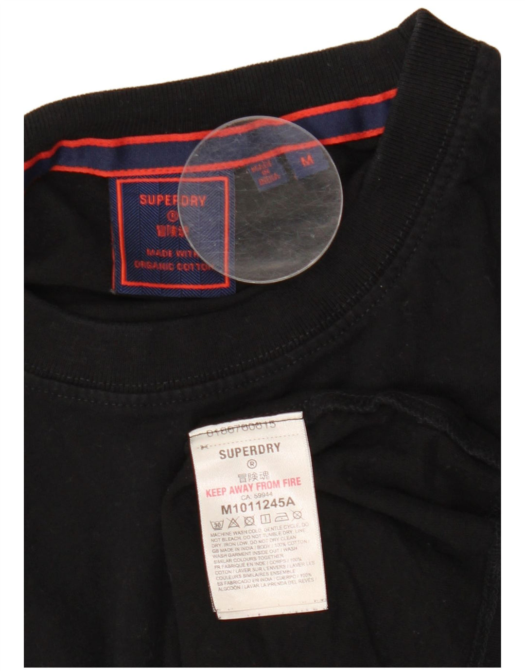 Мужская футболка Superdry Top из хлопка среднего размера, черная