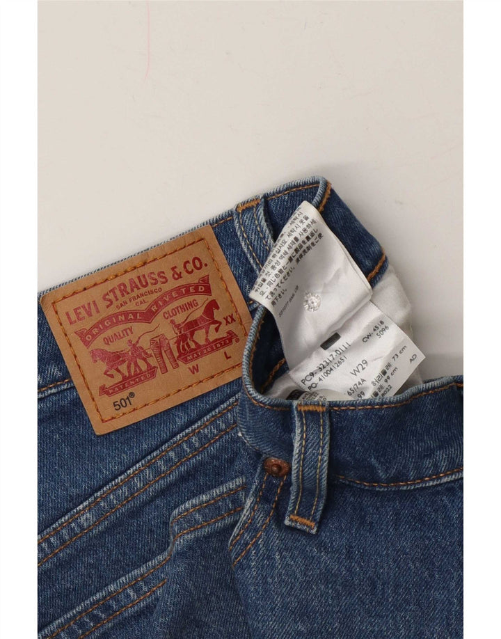 Женские джинсовые шорты Levi's 501 W29, маленькие синие, хлопок