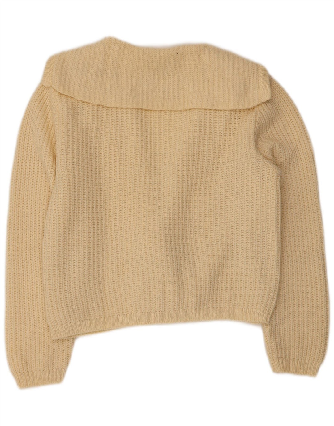 BENETTON Женский укороченный кардиган-свитер IT 46, большой, белая шерсть