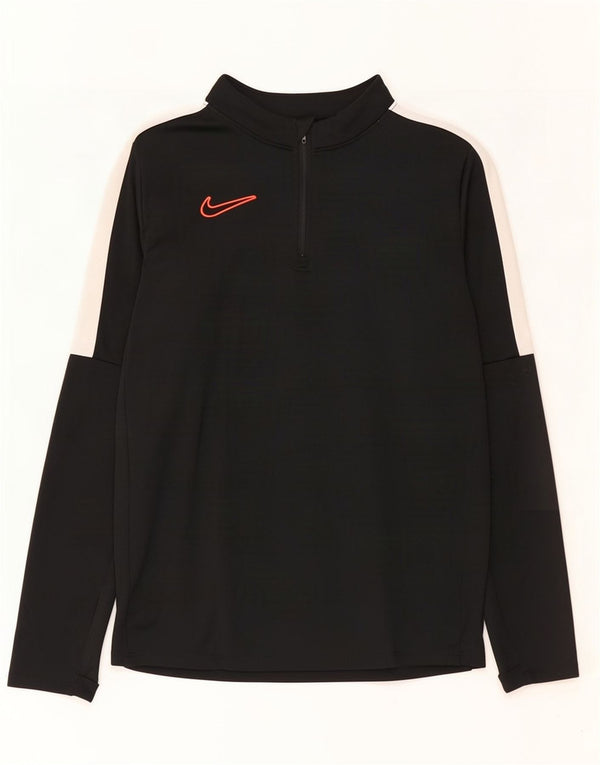 Топ Nike Dri Fit для мальчиков с длинными рукавами, 12–13 лет, большой черный цвет с блоками