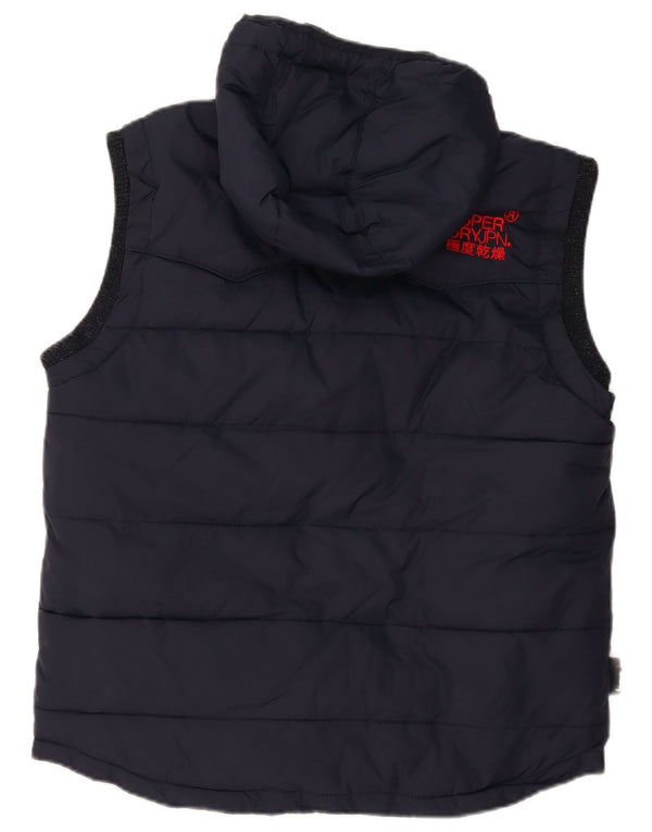 Мужской утепленный жилет с капюшоном Superdry UK 42 XL, темно-синий, полиэстер