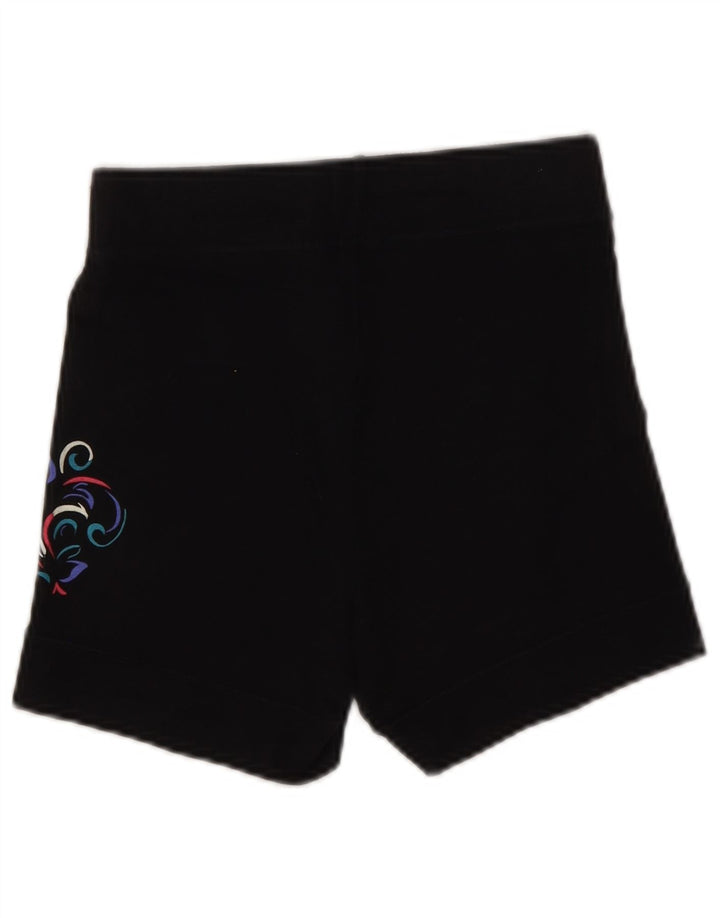 NIKE Womens Graphic Sport Shorts UK 14 Medium  Black Cotton