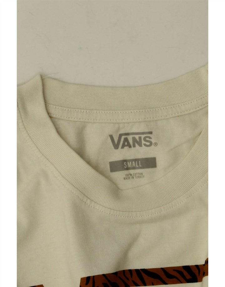 Мужской топ с рисунком Vans, маленький белый хлопок с длинными рукавами