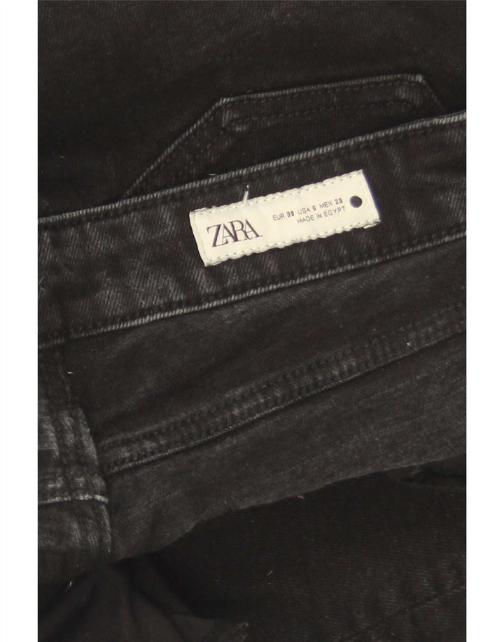 Женские прямые джинсы Zara EU 38, маленькие W28 L27, черные