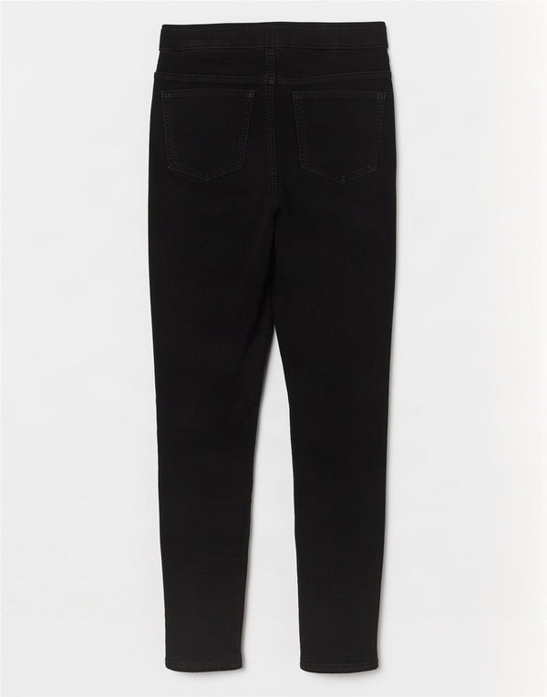 Женские джинсы джеггинсы Marks & Spencer UK 12, средние W30 L29, черные, хлопковые