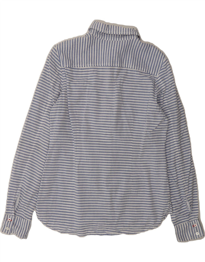 TOMMY HILFIGER Womens Shirt UK 12 Medium Blue Striped Cotton Vintage Tommy Hilfiger and Second-Hand Tommy Hilfiger from Messina Hembry 