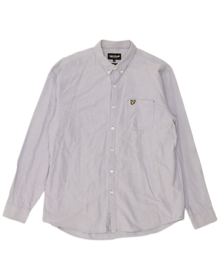 Мужская рубашка приталенного кроя Lyle & Scott XL синяя
