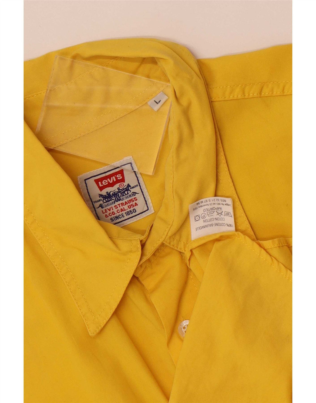 Мужская рубашка с коротким рукавом Levi's, большая желтая хлопковая