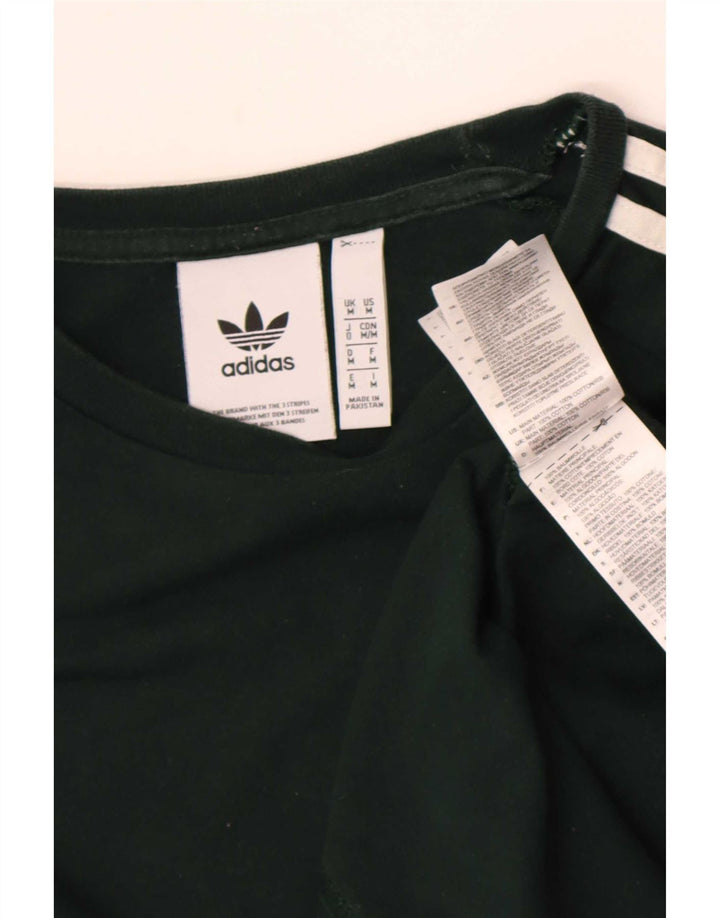 Мужской топ с рисунком Adidas с длинным рукавом, средний зеленый