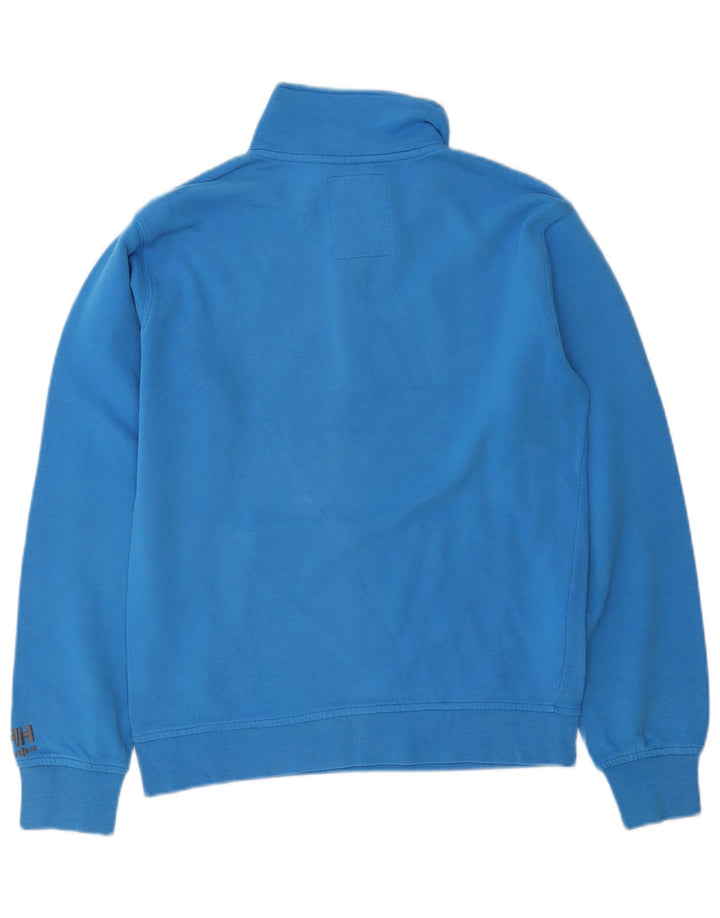 Мужская рабочая одежда Helly Hansen, толстовка с воротником на молнии и принтом, маленький синий джемпер