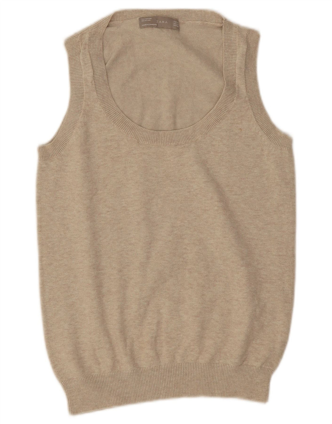 Женская майка Zara Vest UK 12, средний бежевый в крапинку
