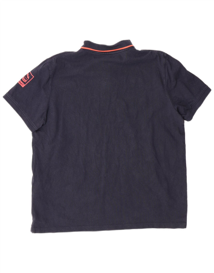 TIMBERLAND Mens Regular Fit Polo Shirt Large Navy Blue Cotton