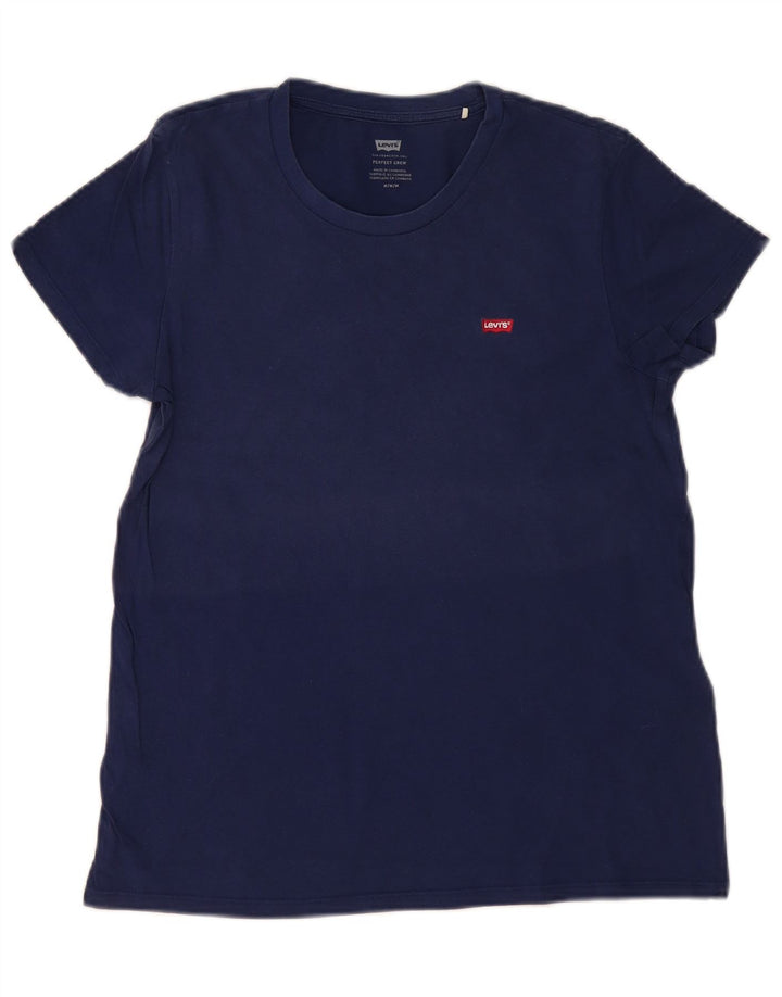 Женская футболка LEVI'S Top UK 12 Medium Navy Blue Хлопок