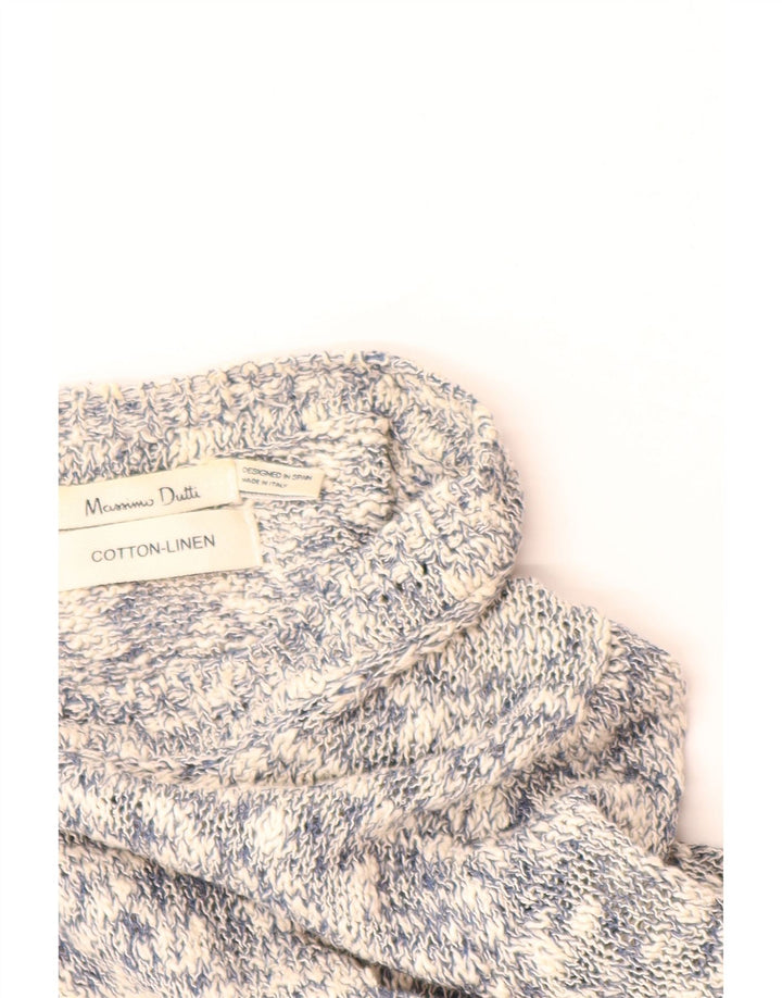 MASSIMO DUTTI Женский кардиган-свитер UK 12, средний серый хлопок в крапинку