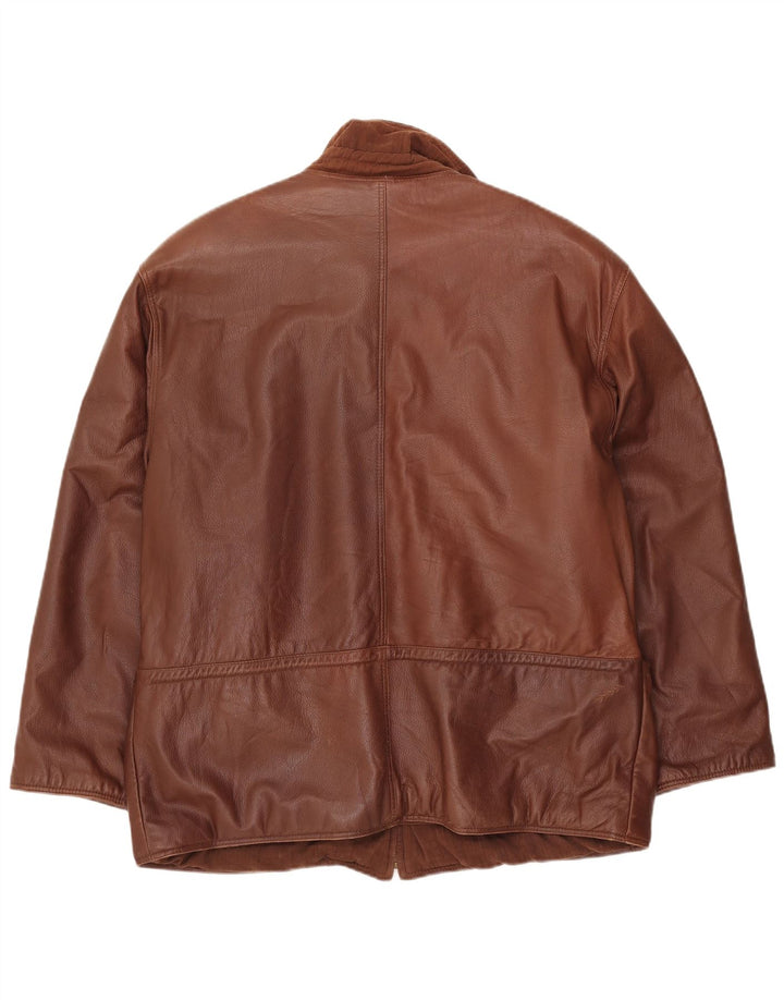 Мужская кожаная куртка VINTAGE UK 42 XL коричневая кожа